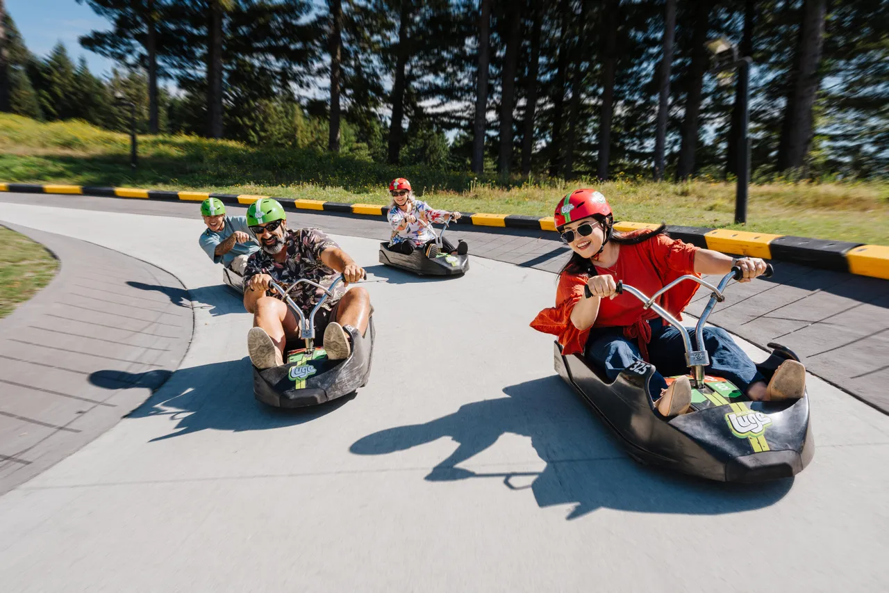 Skyline Rotorua friends luging