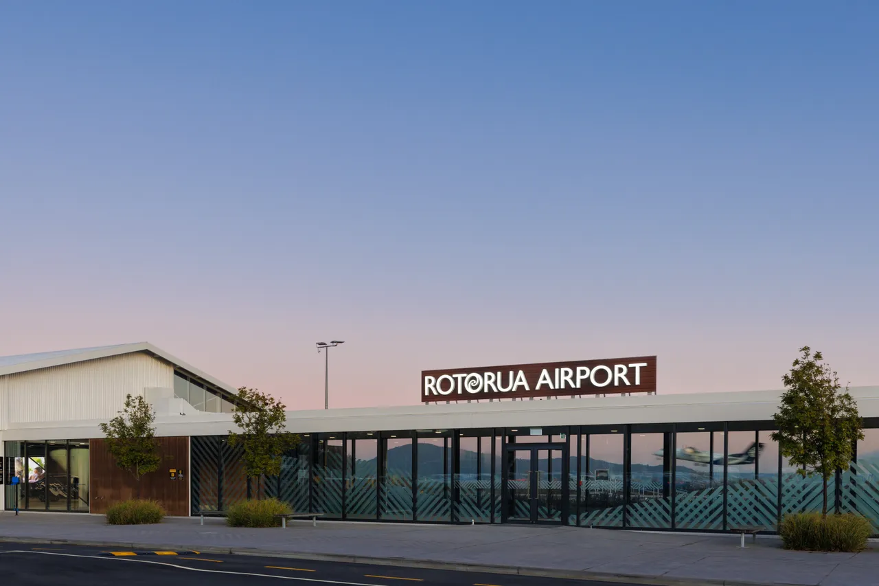 Rotorua Regional Airport Exterior - Dusk