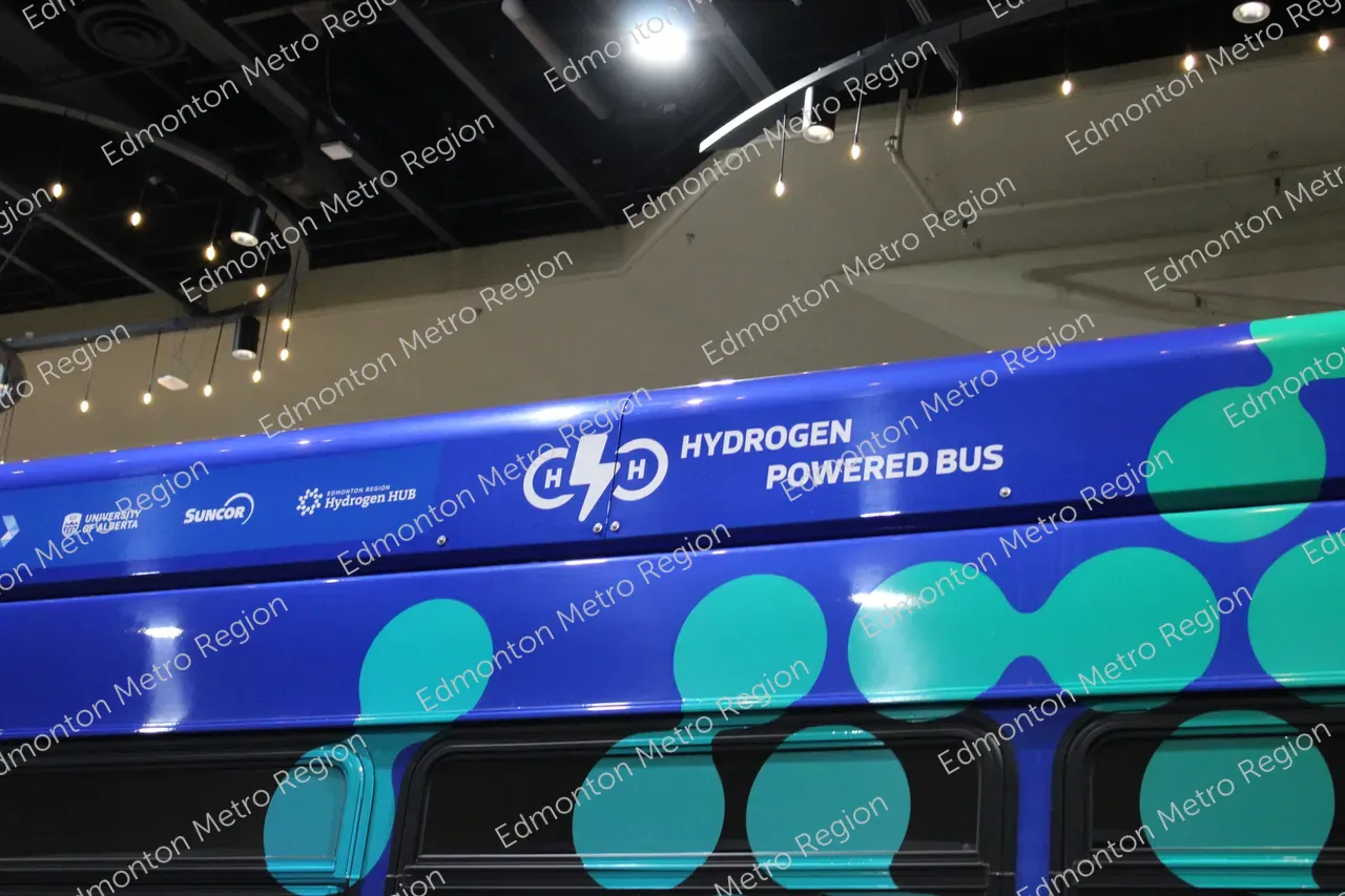 Hydrogen bus close up