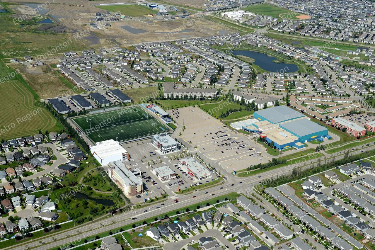 Spruce Grove's Tri Leisure Village High Aerial
