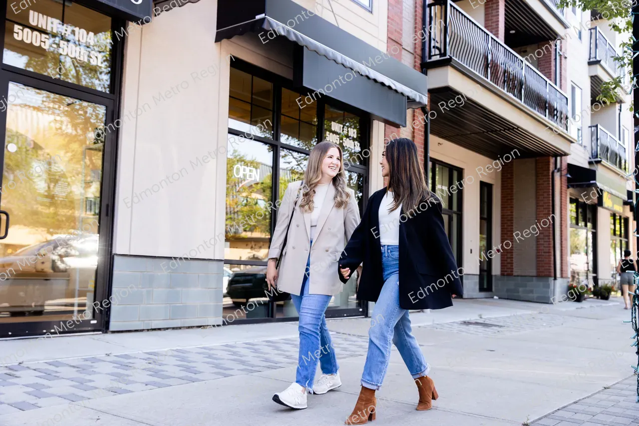 Walking down the street