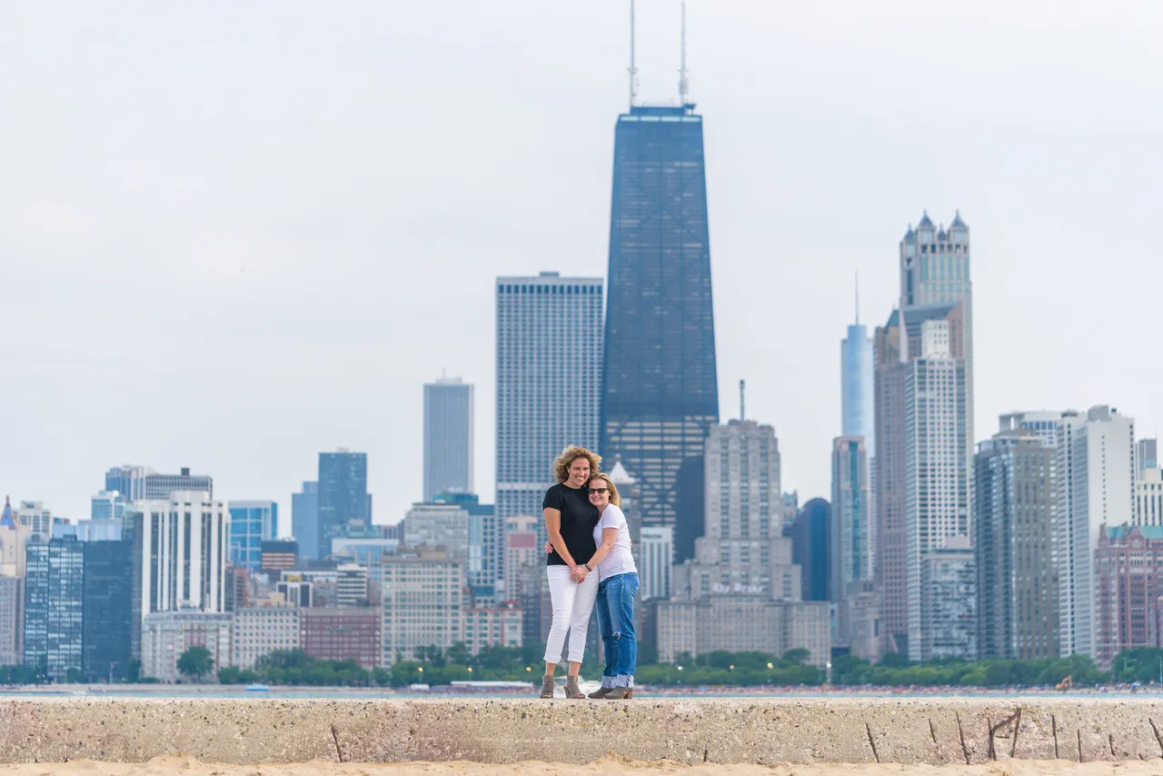 Embracing at North Avenue Beach