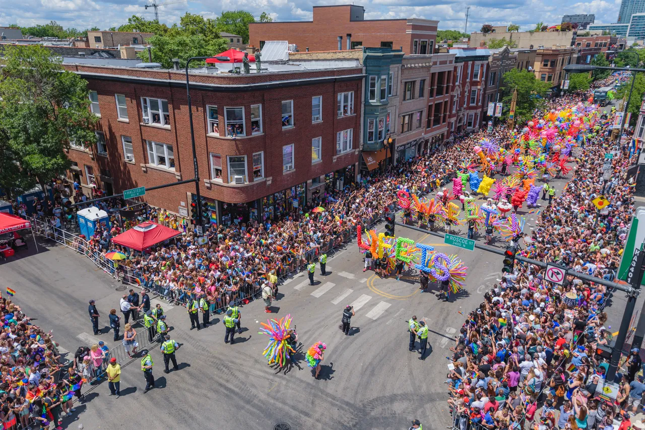 Chicago Pride Parade (Overhead View)