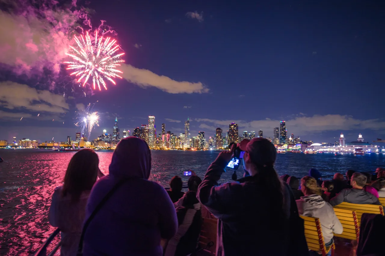 Fireworks Over Lake Michigan