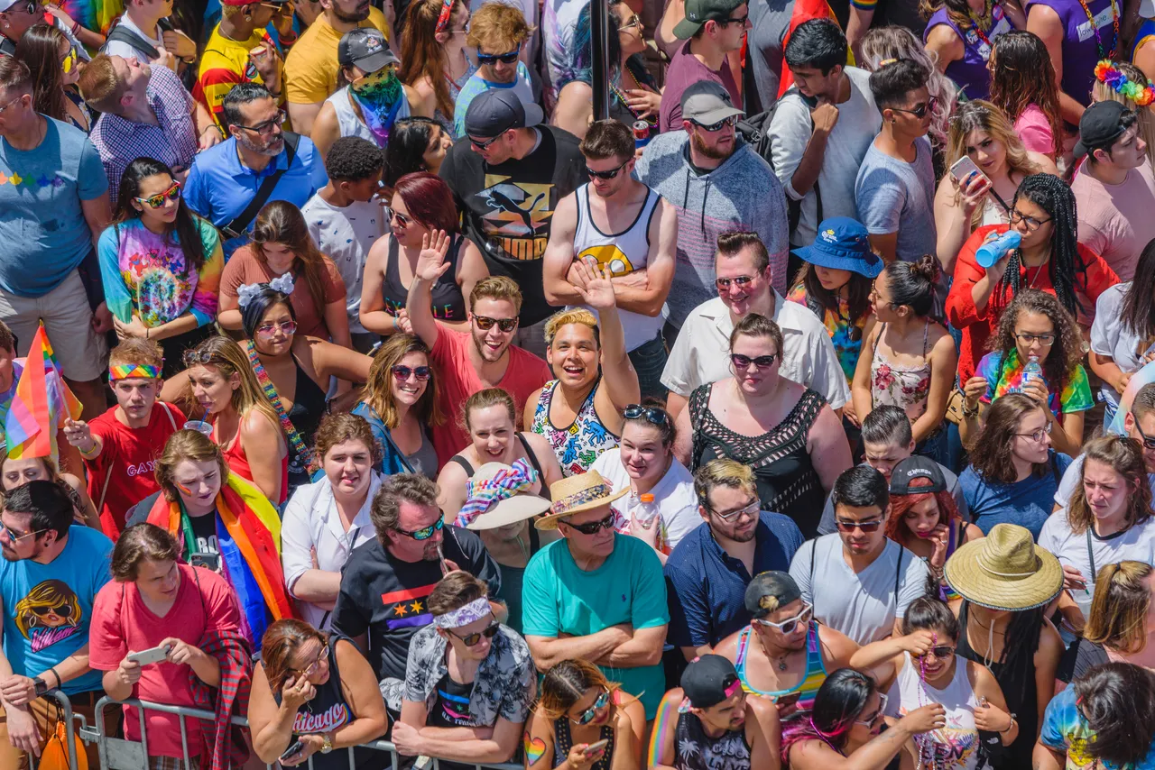 Crowd at the Chicago Pride Parade