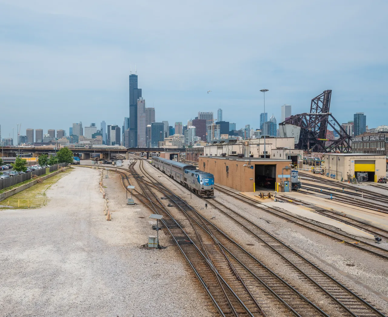 Amtrak Train Leaving Chicago