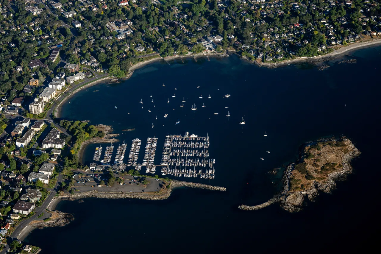 Aerial Photo of Oak Bay Marina during Summer