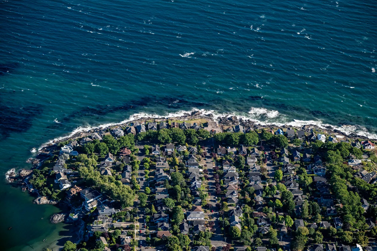 Oak Bay Aerial Residential and Ocean