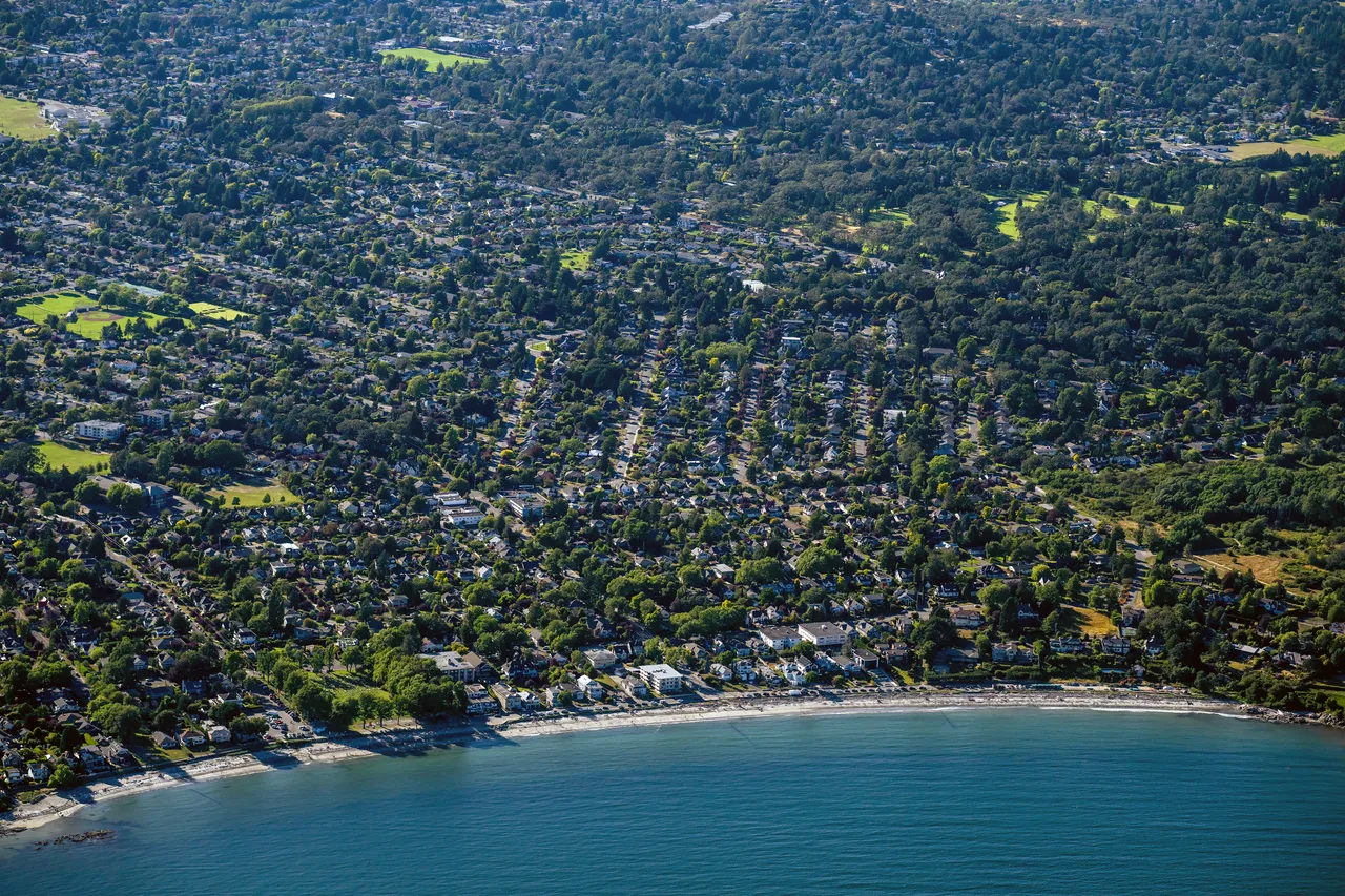 Oak Bay Aerial with Shoreline and Housing