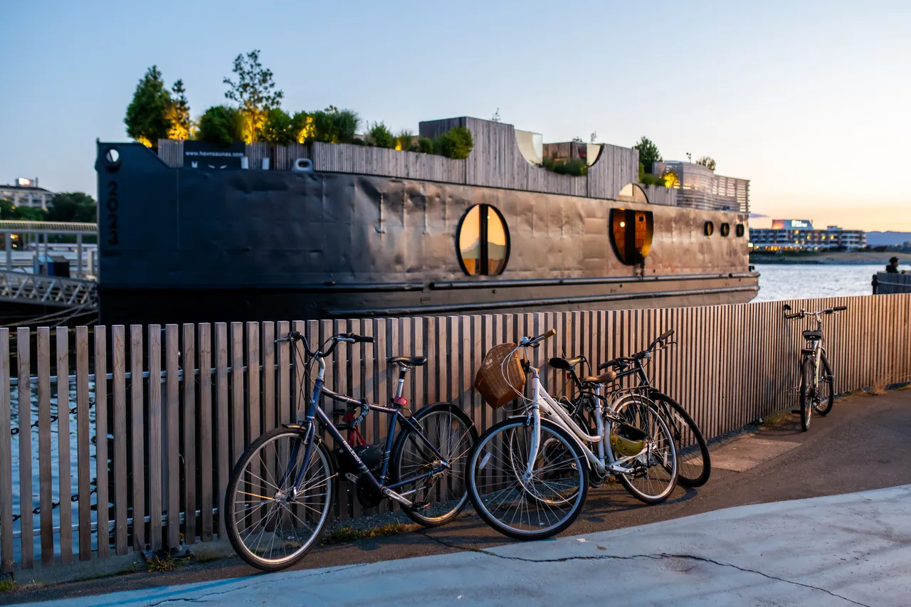 Inner Harbour with Boat and Bicycles