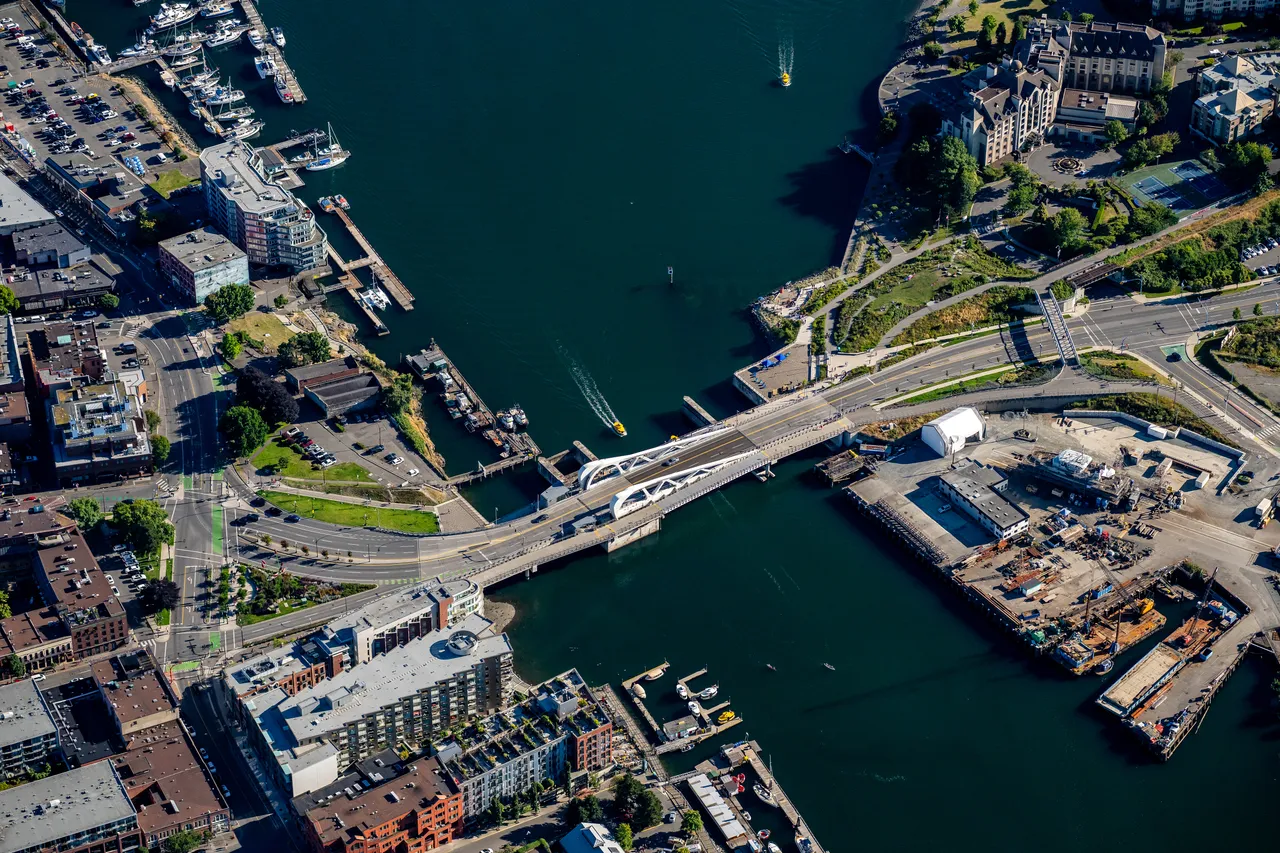 Downtown Johnson Street Bridge Aerial