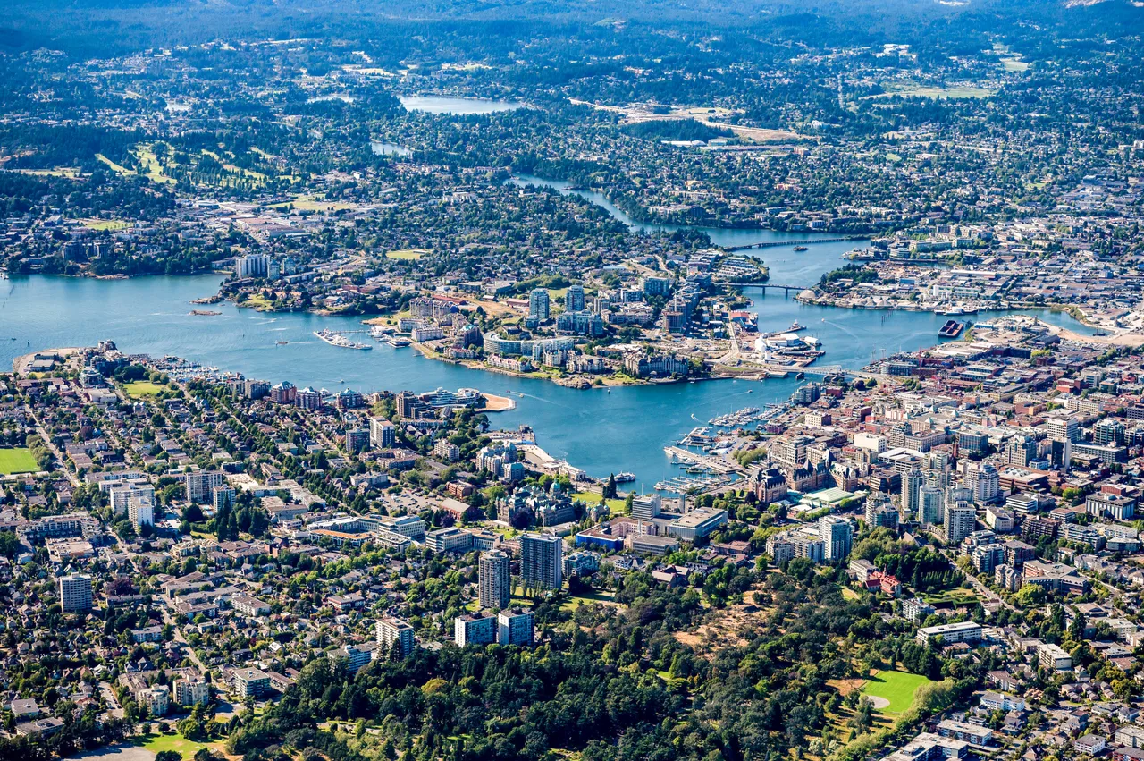 Water and city landscape aerial - 2