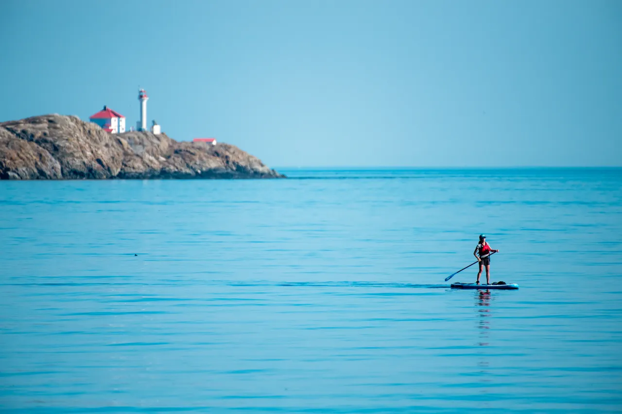 Woman paddleboarding