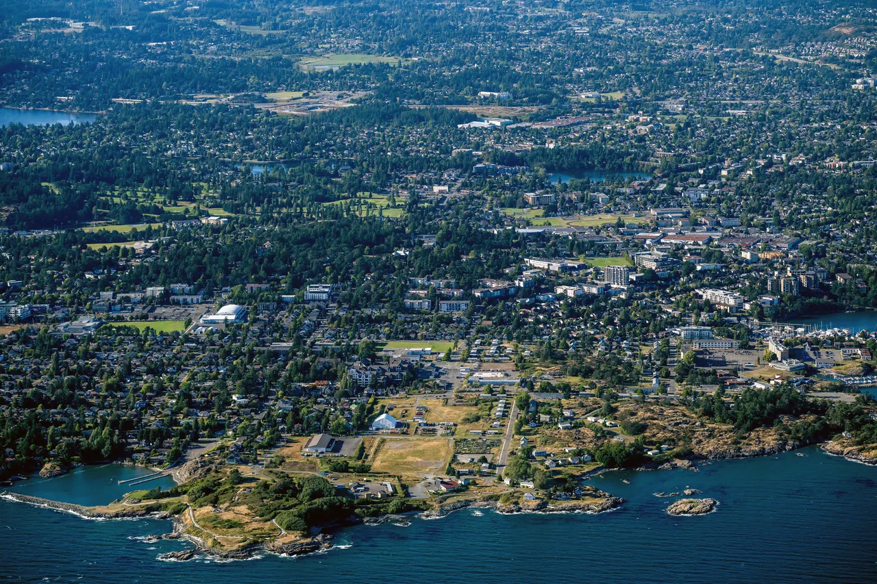 Aerial of Greater Victoria with Trees and Buildings