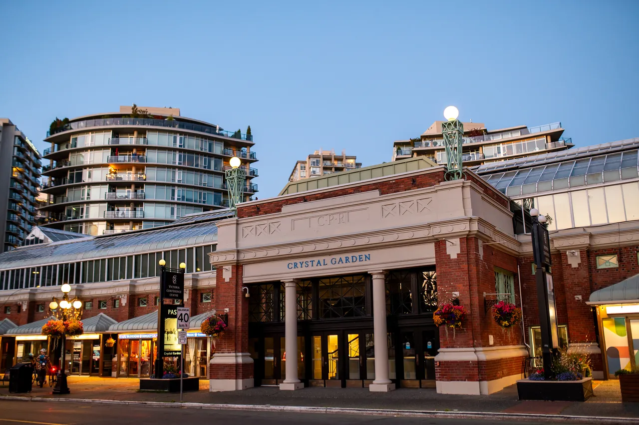 Historic Crystal Garden and Waterfront Condos at Twilight