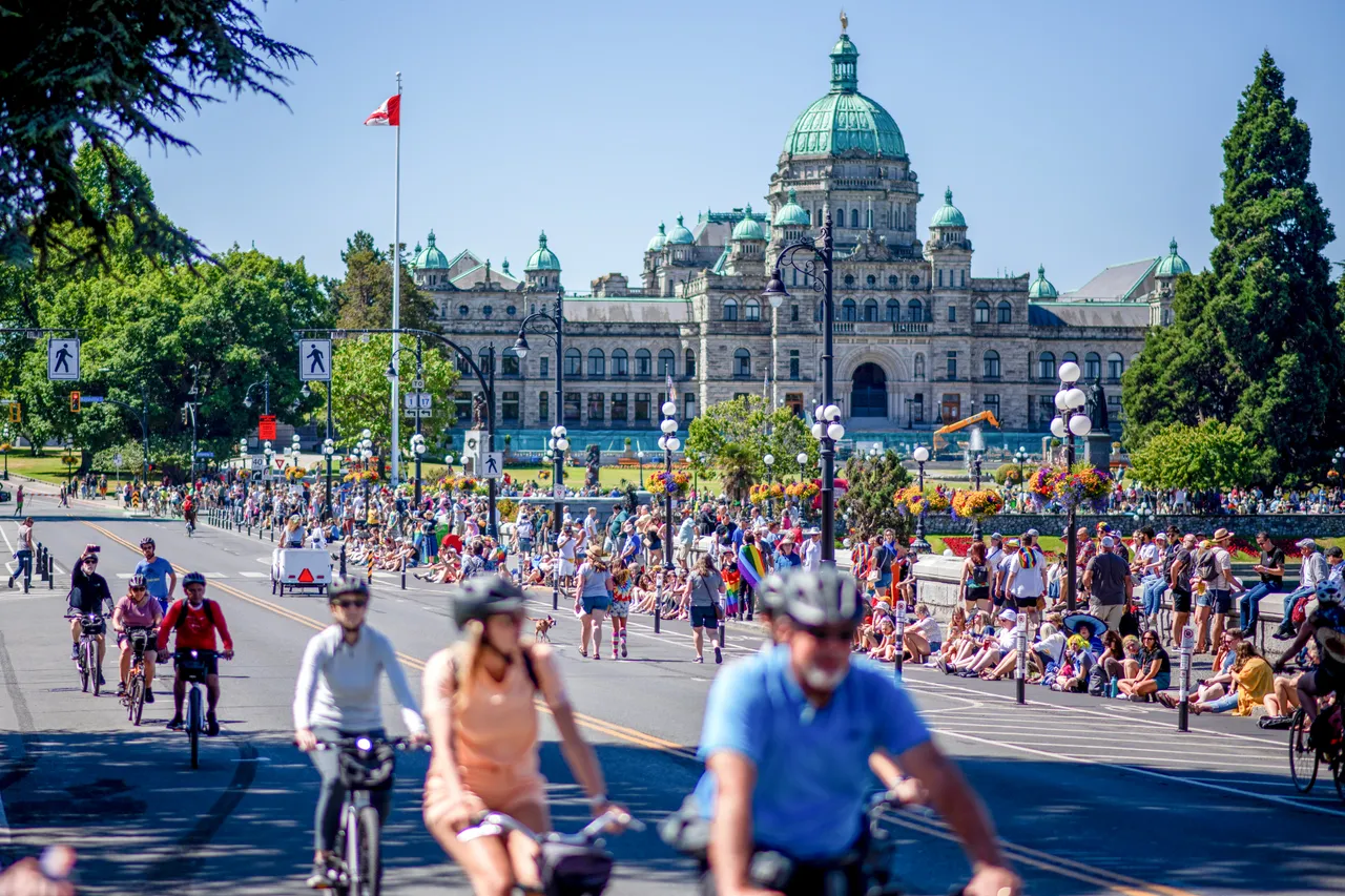 Crowd outside of parliament - 2 - Victoria