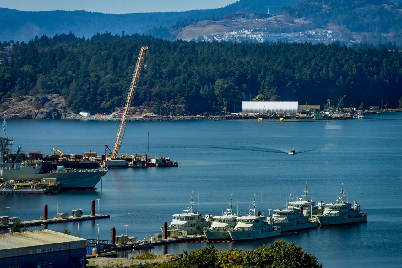 Esquimalt Harbour and navy ships