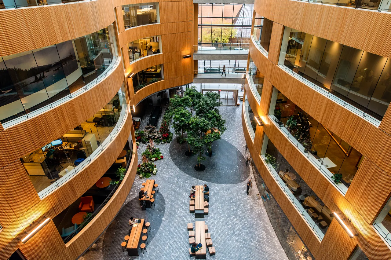 People sitting in atrium - 2