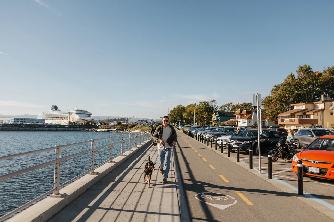 Man running with dog - 1