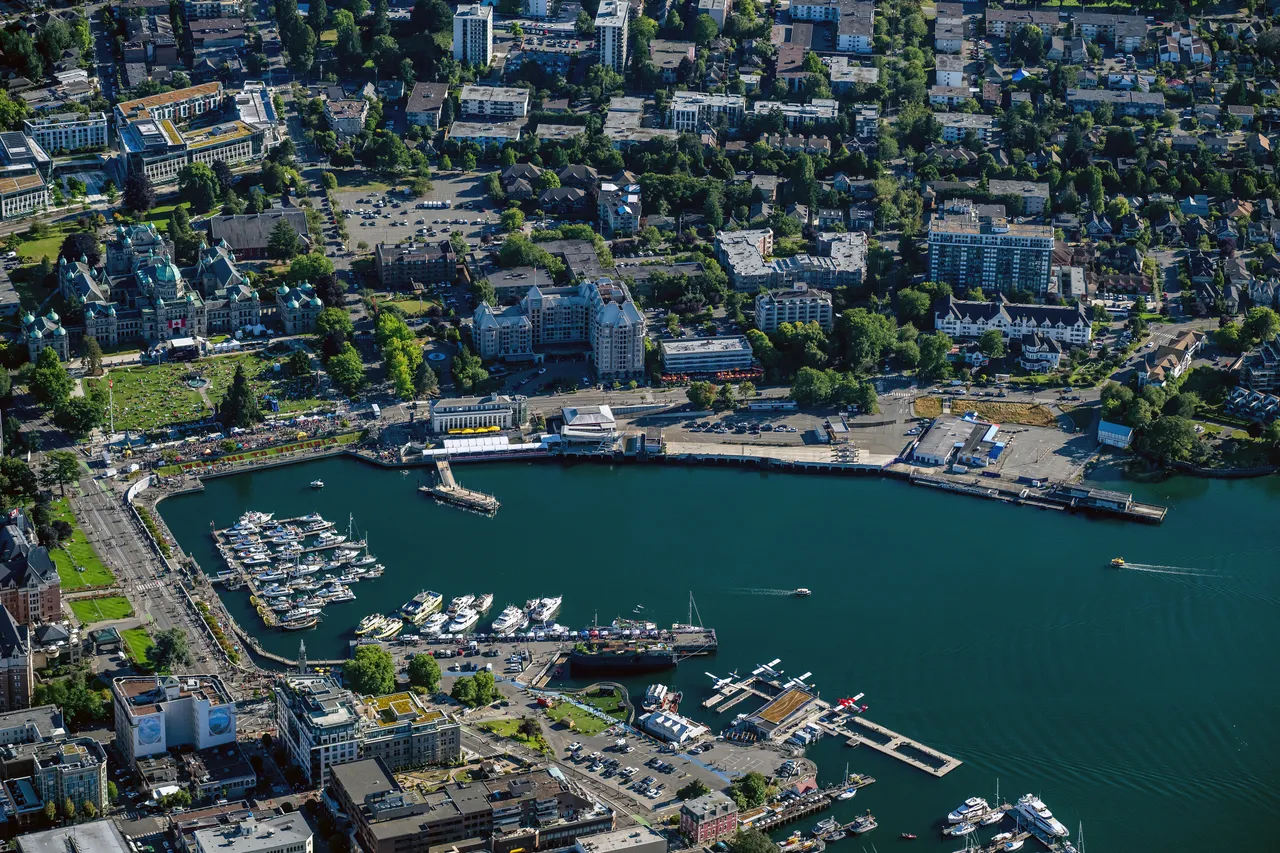 Inner Harbour and City Aerial with Boats