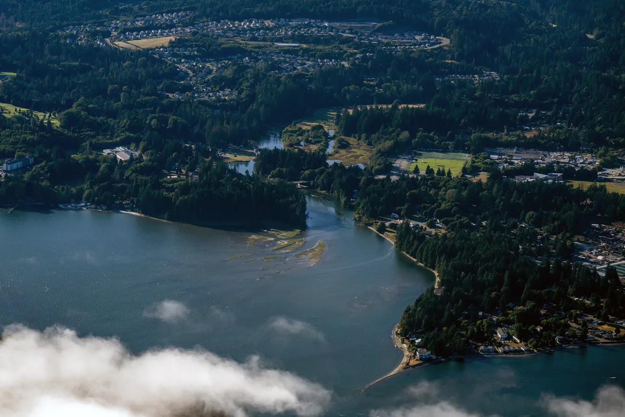 Sooke Aerial with Forests and Ocean