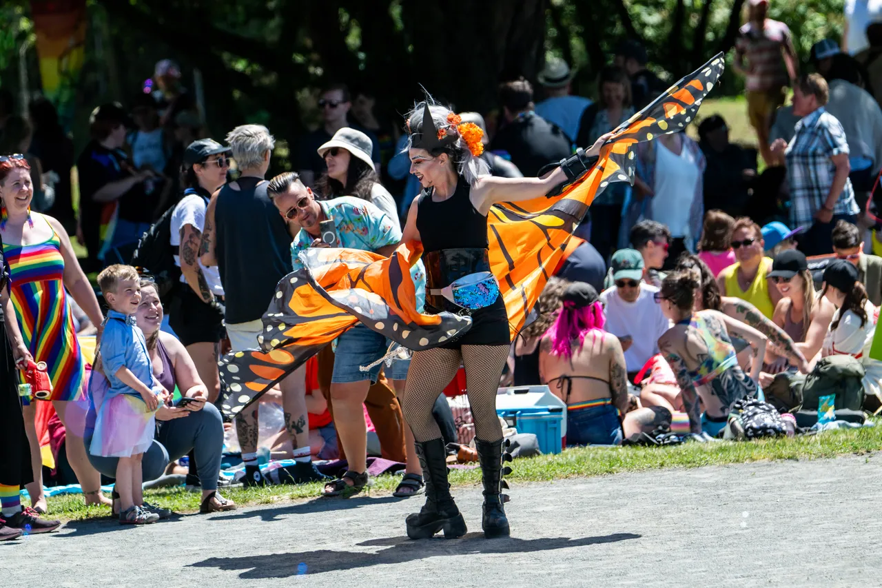Memorial Drag Baseball Game with Butterfly Wings