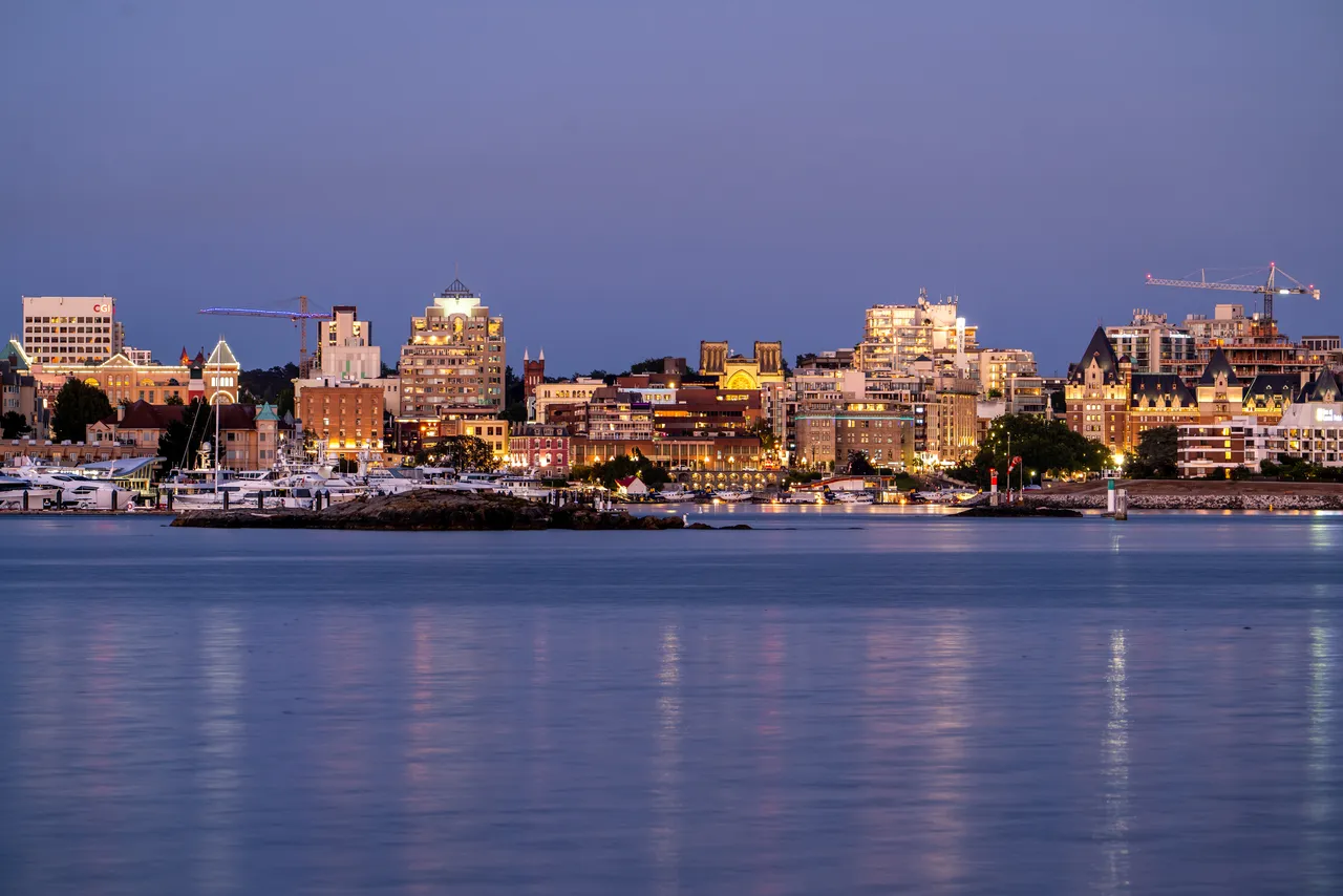 Victoria Harbour and Downtown with Ocean and Buildings