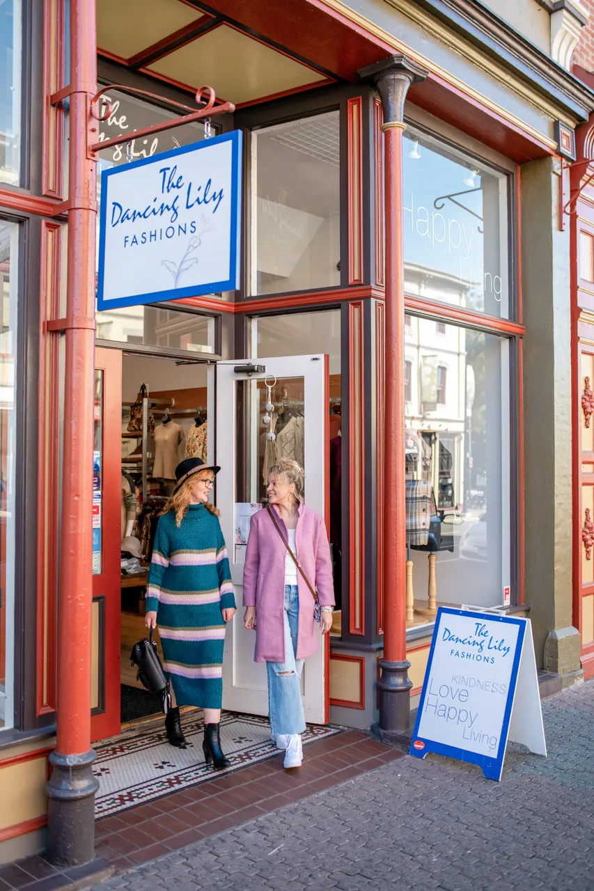Women exiting store - 1 - Victoria