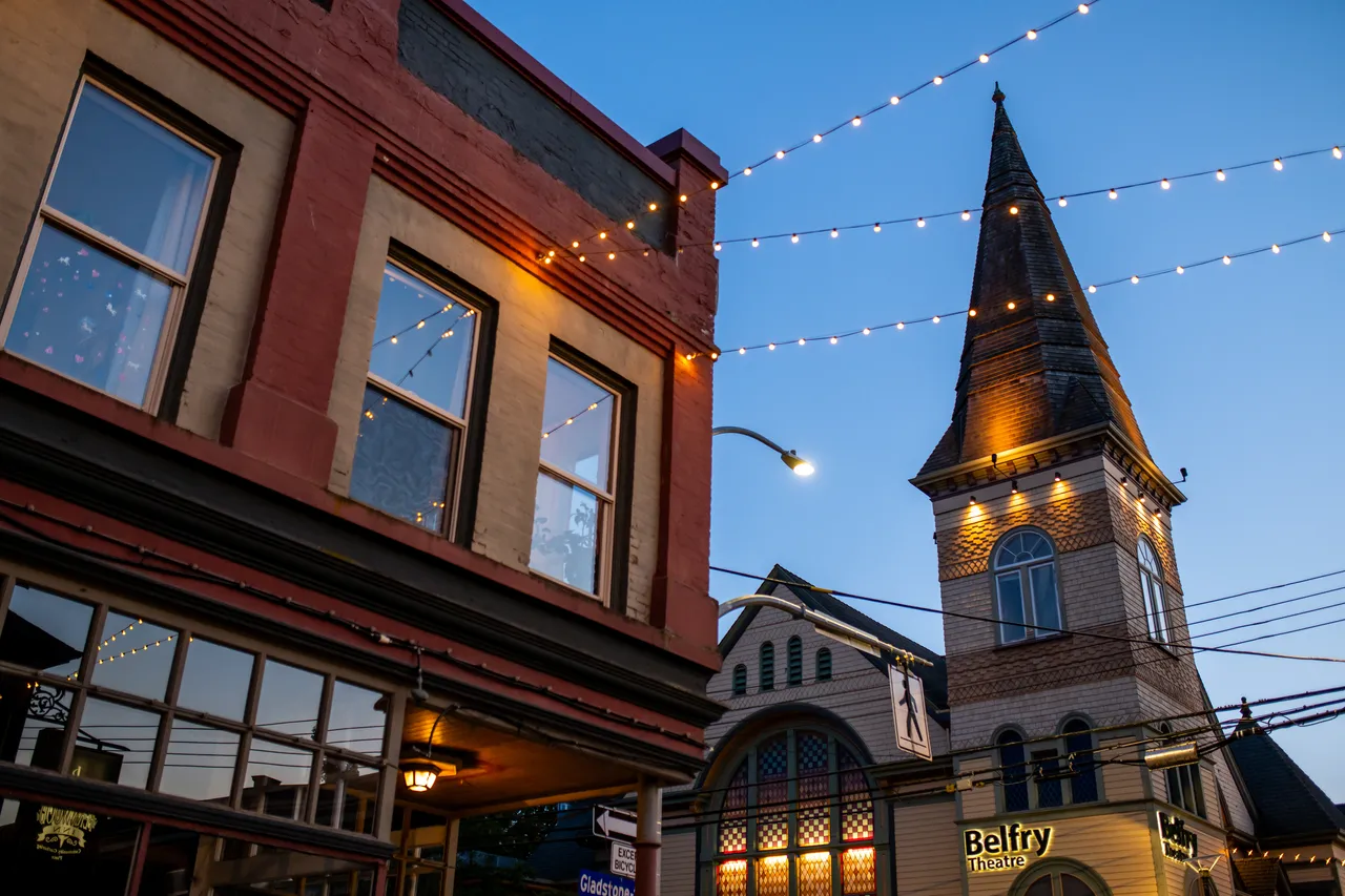 Belfry Threatre at Night in Fernwood