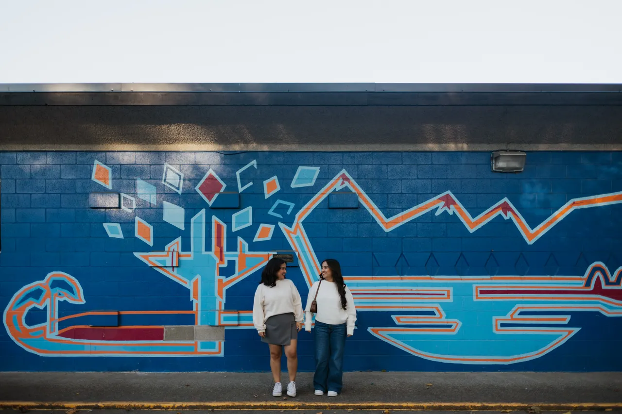 People with mural - 2 - Cadboro Bay