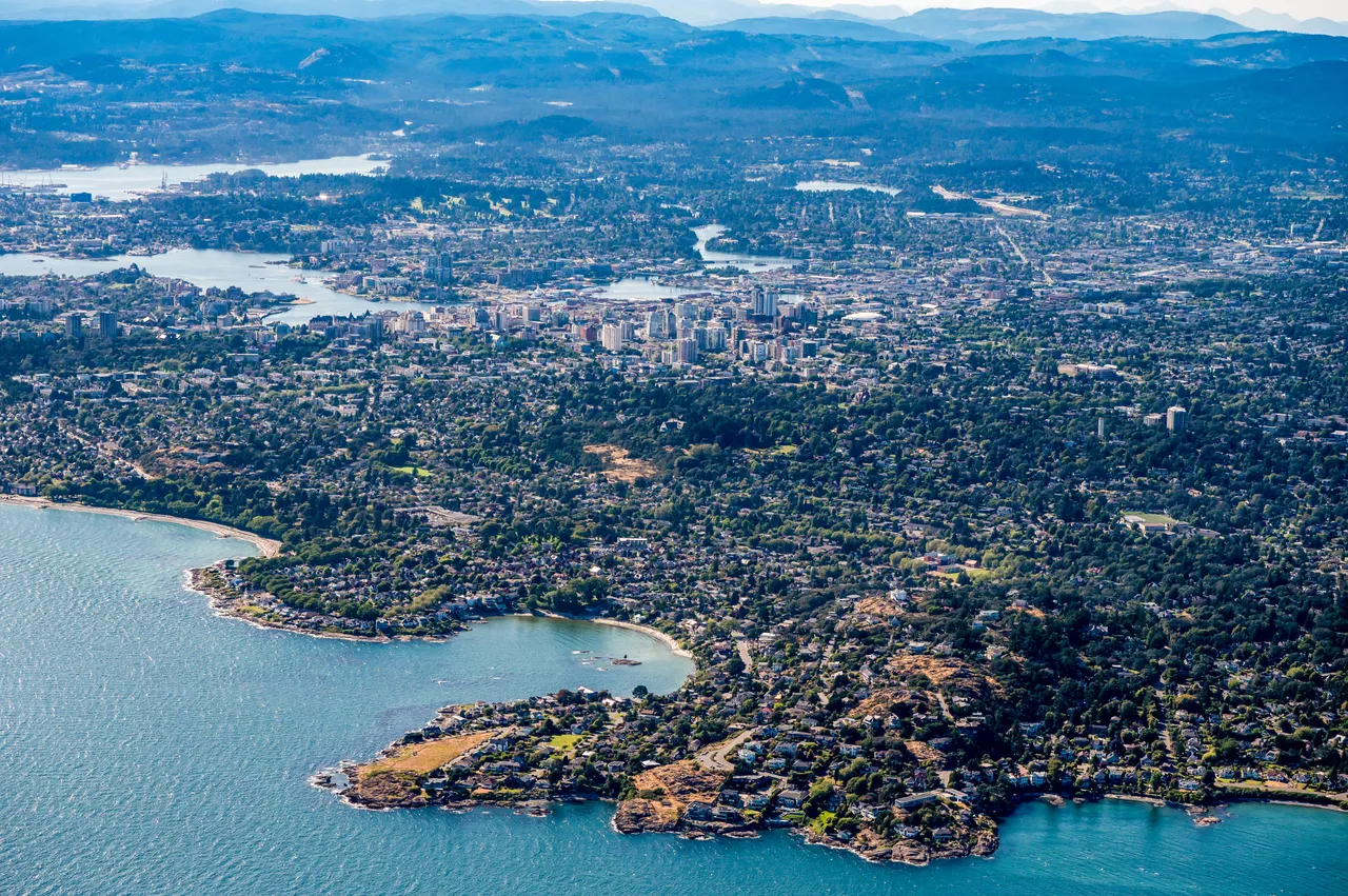 Water and city landscape aerial - 3