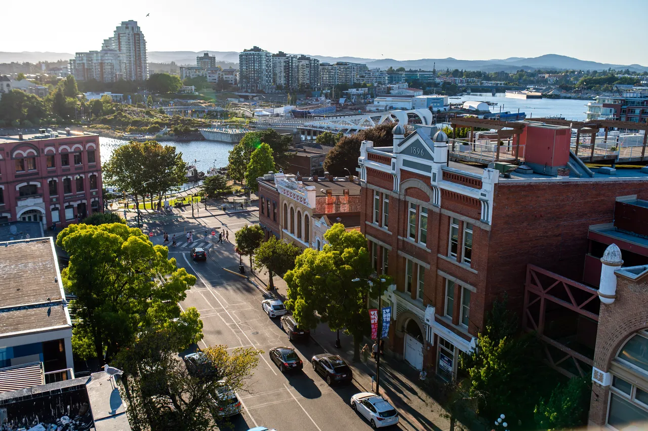Heritage Wharf Street and Victoria Harbour from Above