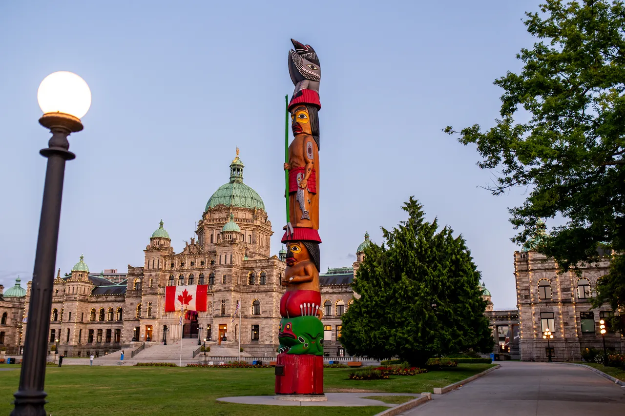 Totem Pole in Front of Parliament and Legislature