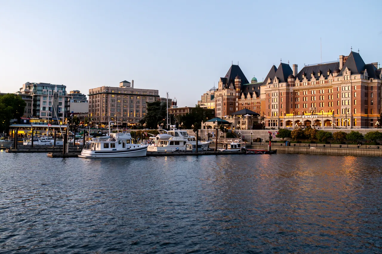 Fairmont Empress and Harbour with Boats