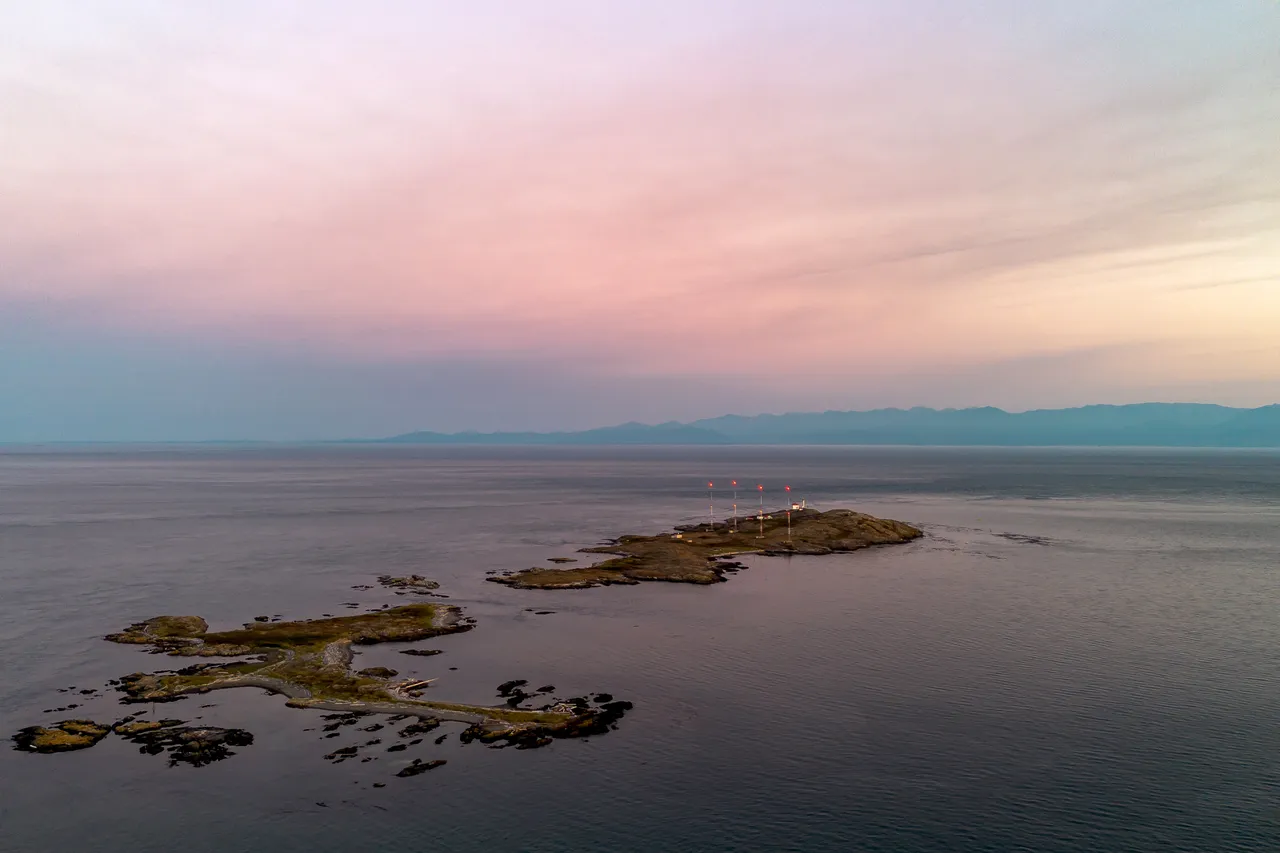 Aerial Shot of Trial Islands Near Oak Bay and Victoria
