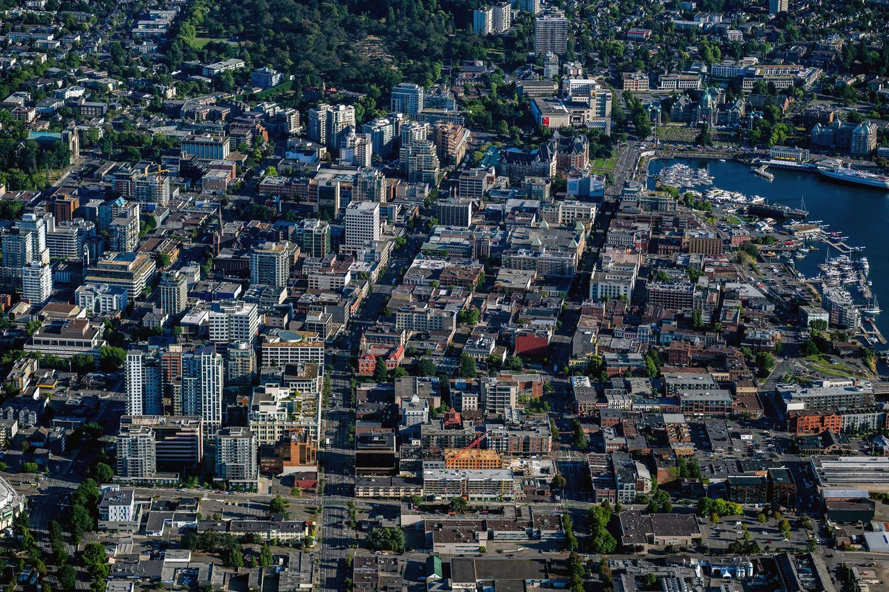 Aerial of Downtown Buildings