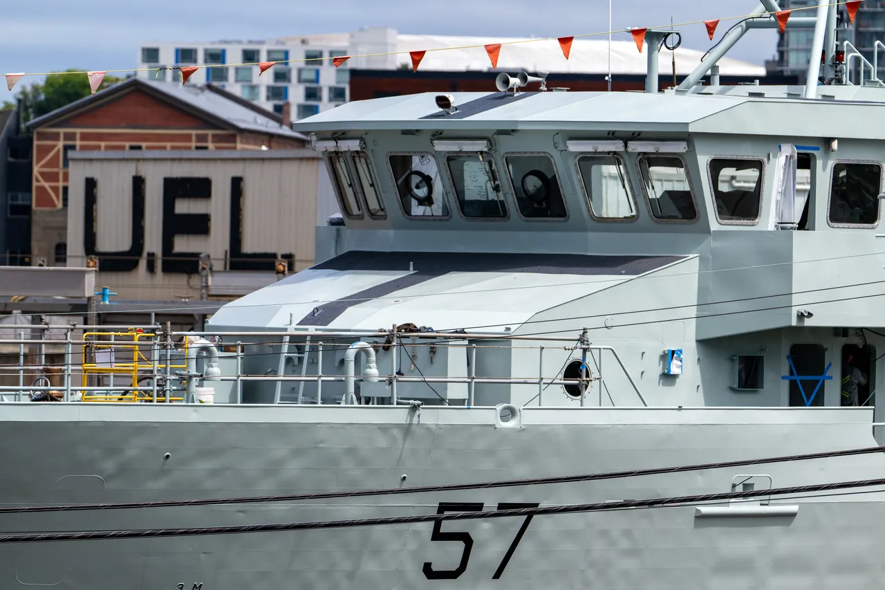 Grey Vessel 57 Bridge Detail at a Victoria Shipyard