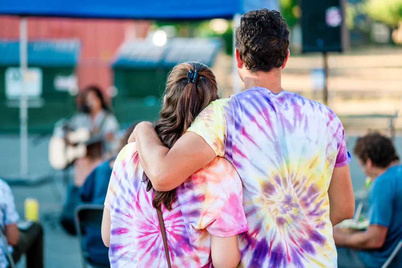 Couple watching musical performance