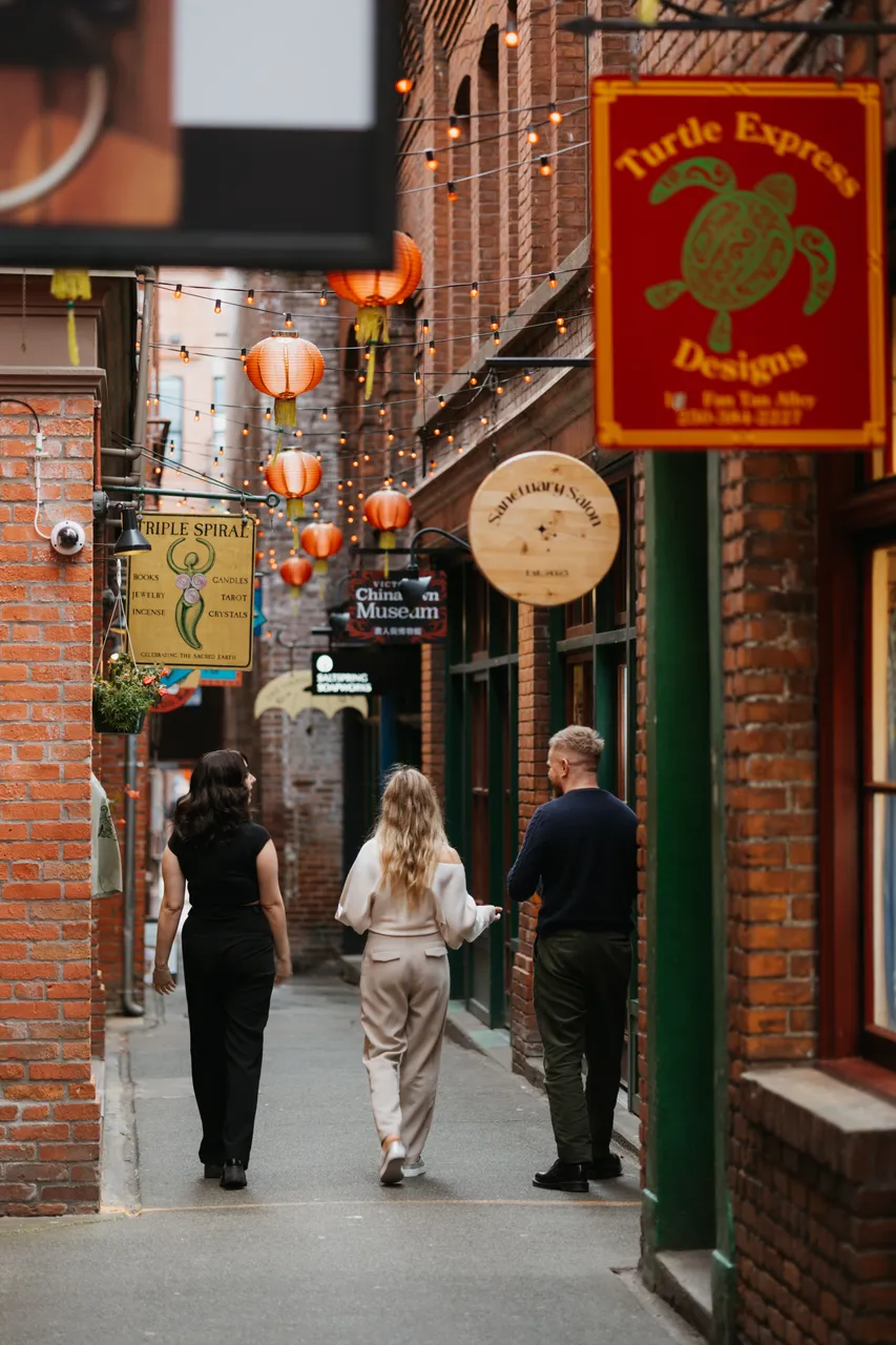 People walking through Fan Tan Alley - 3 - Victoria
