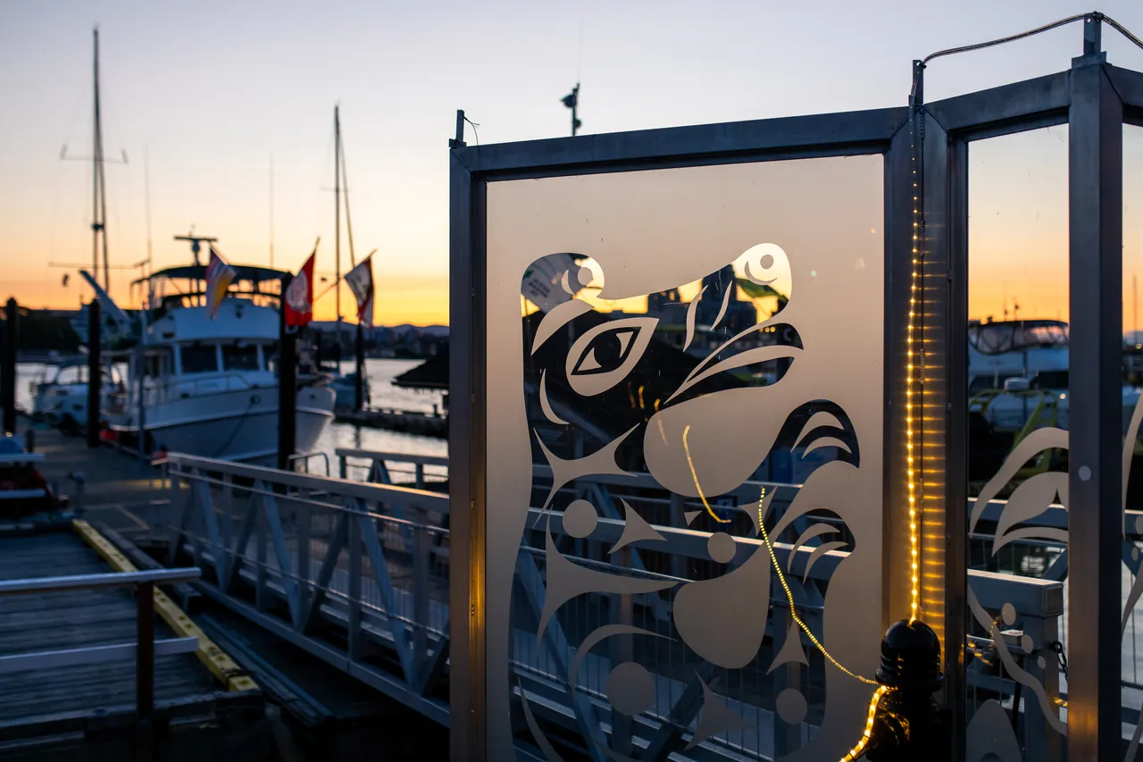 Downtown Marina Entrance with Indigenous Art