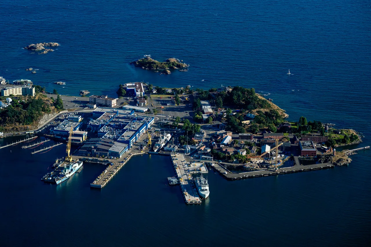Navy Base Aerial with Ocean