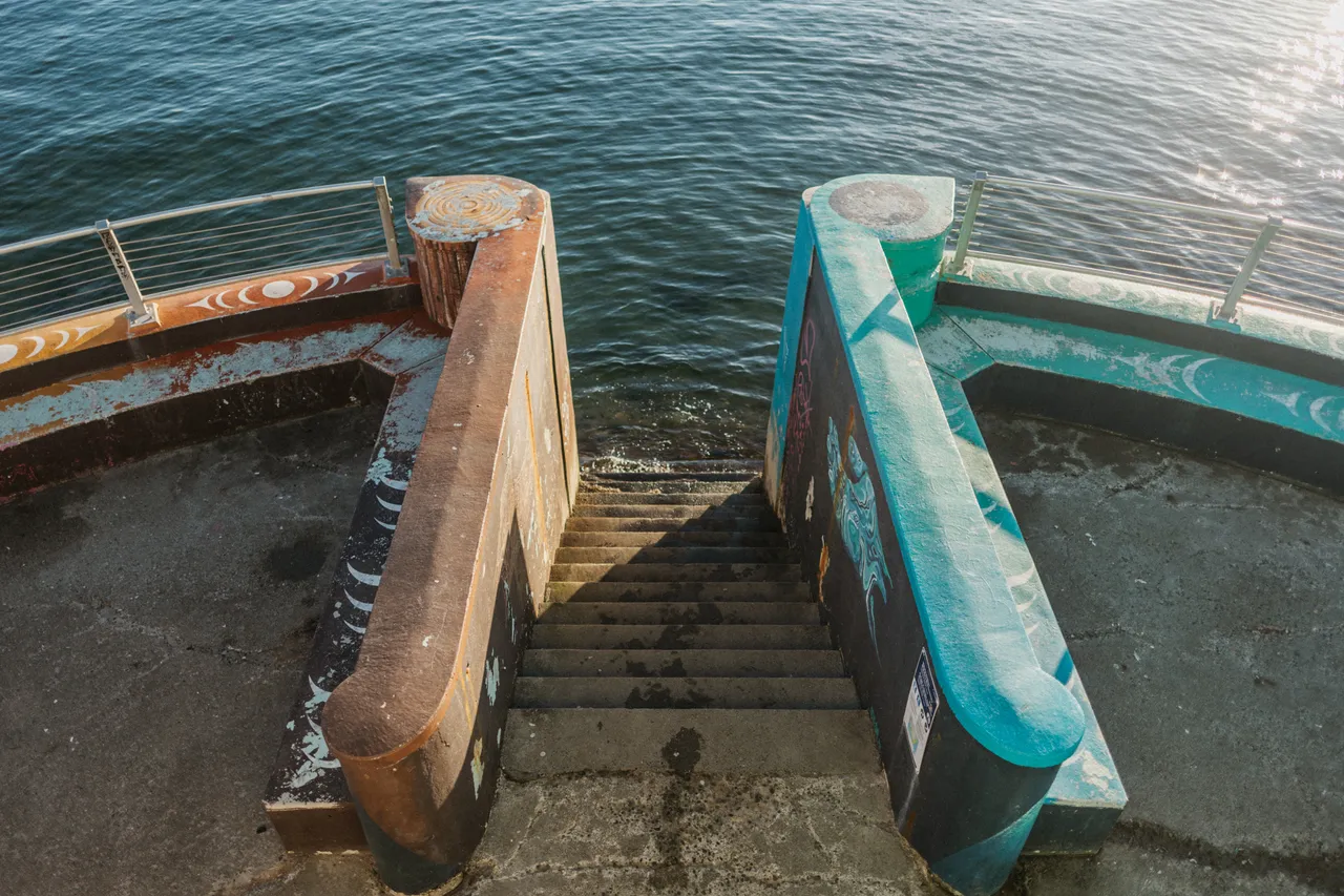 Stairs by Pacific Ocean - Dallas Road - Victoria