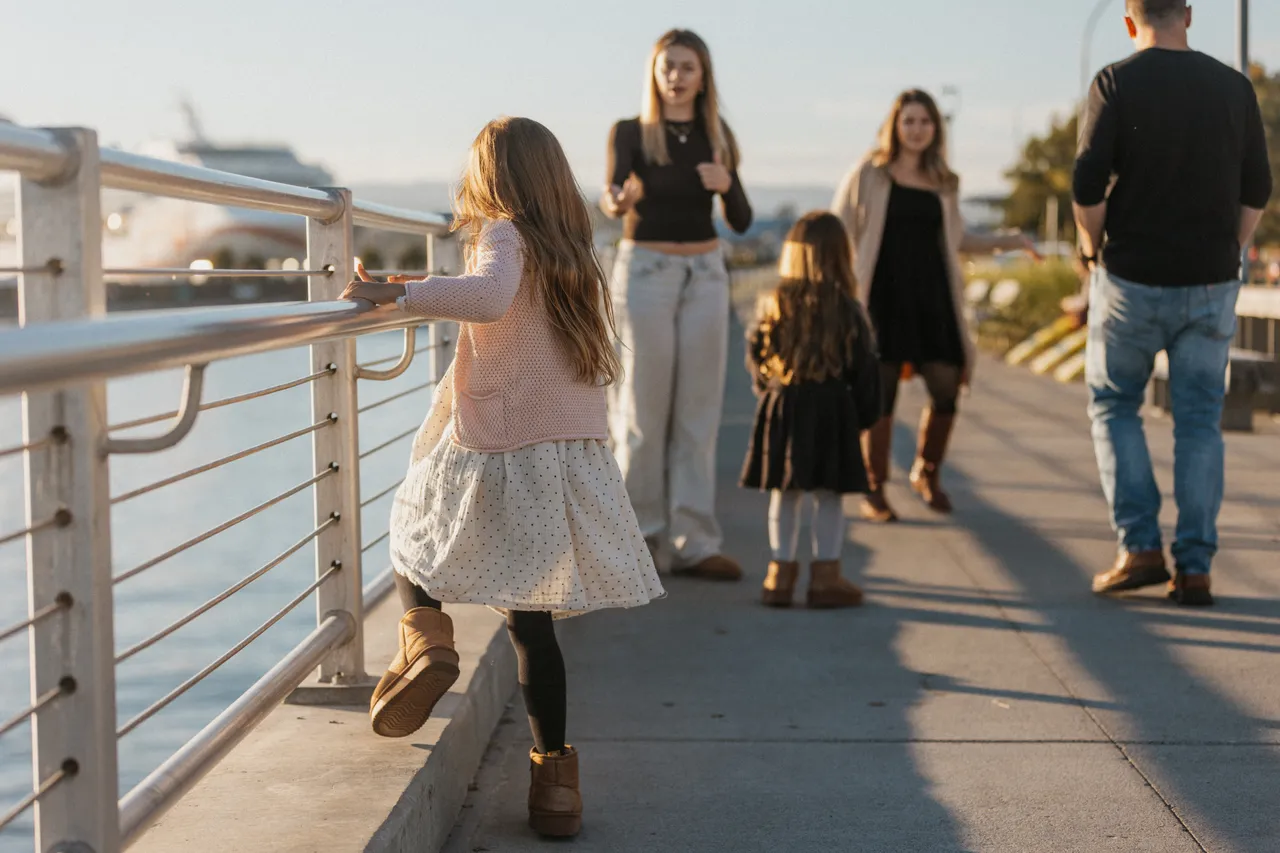 Family walking outdoors - Dallas Road Ocean path