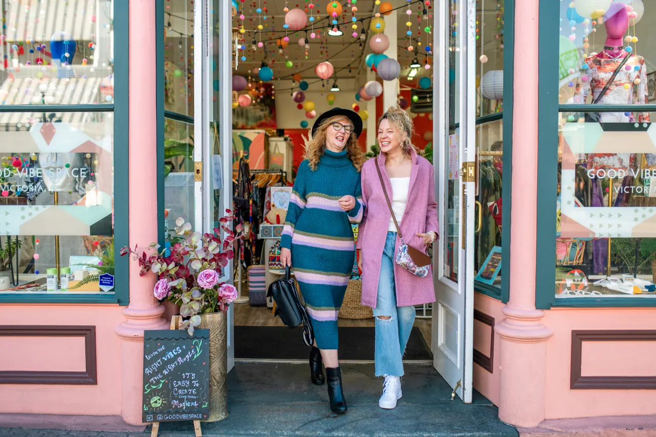 Women exiting store - 3 - Victoria
