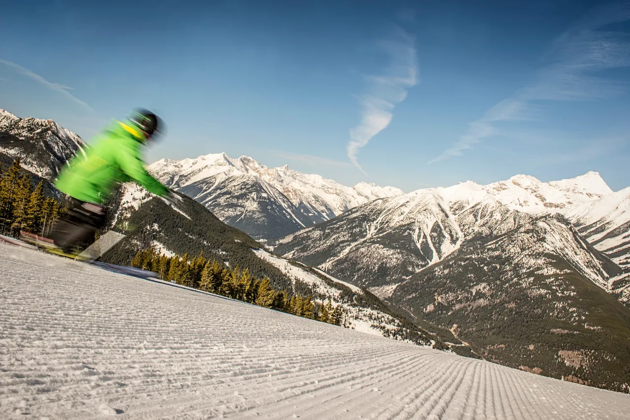 Piste skiing - snowboarding