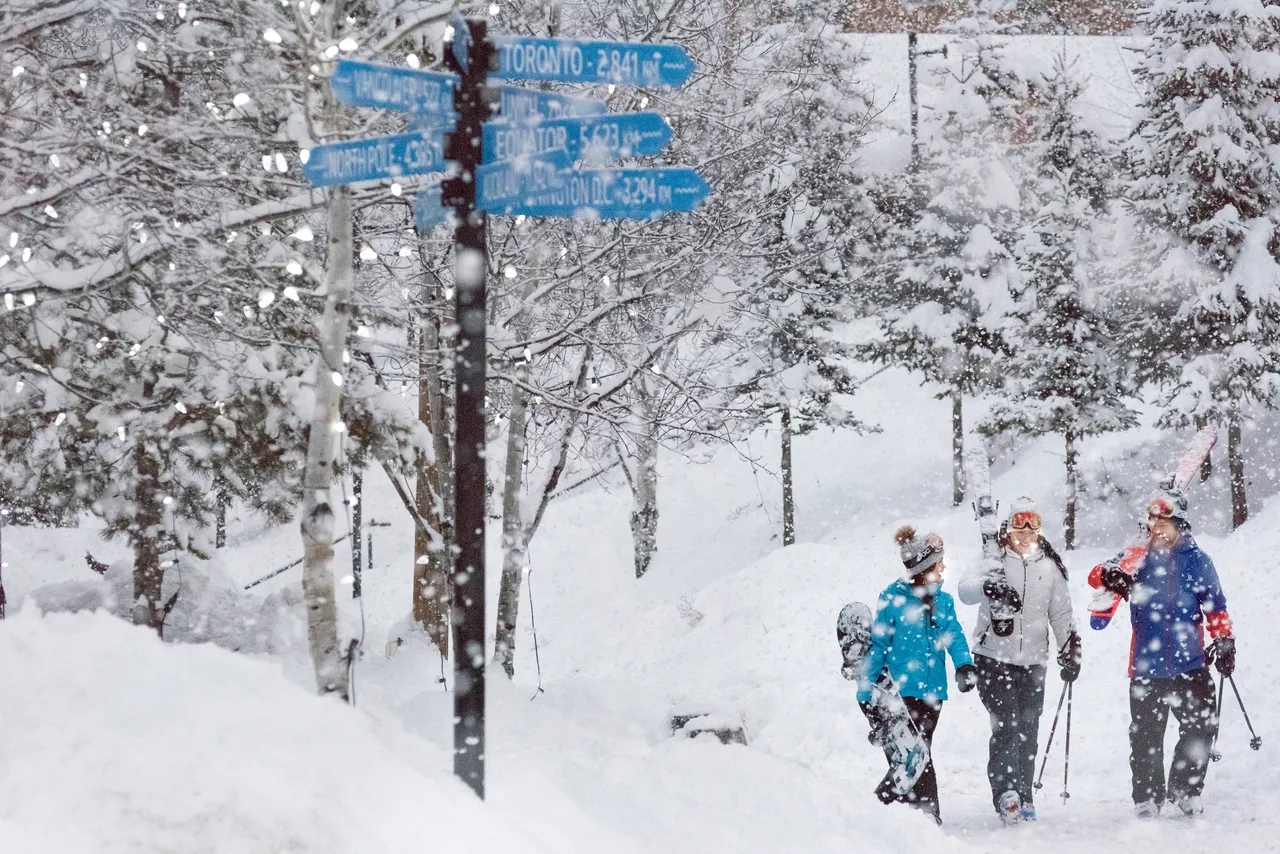 Snowy Walk in Panorama's Village