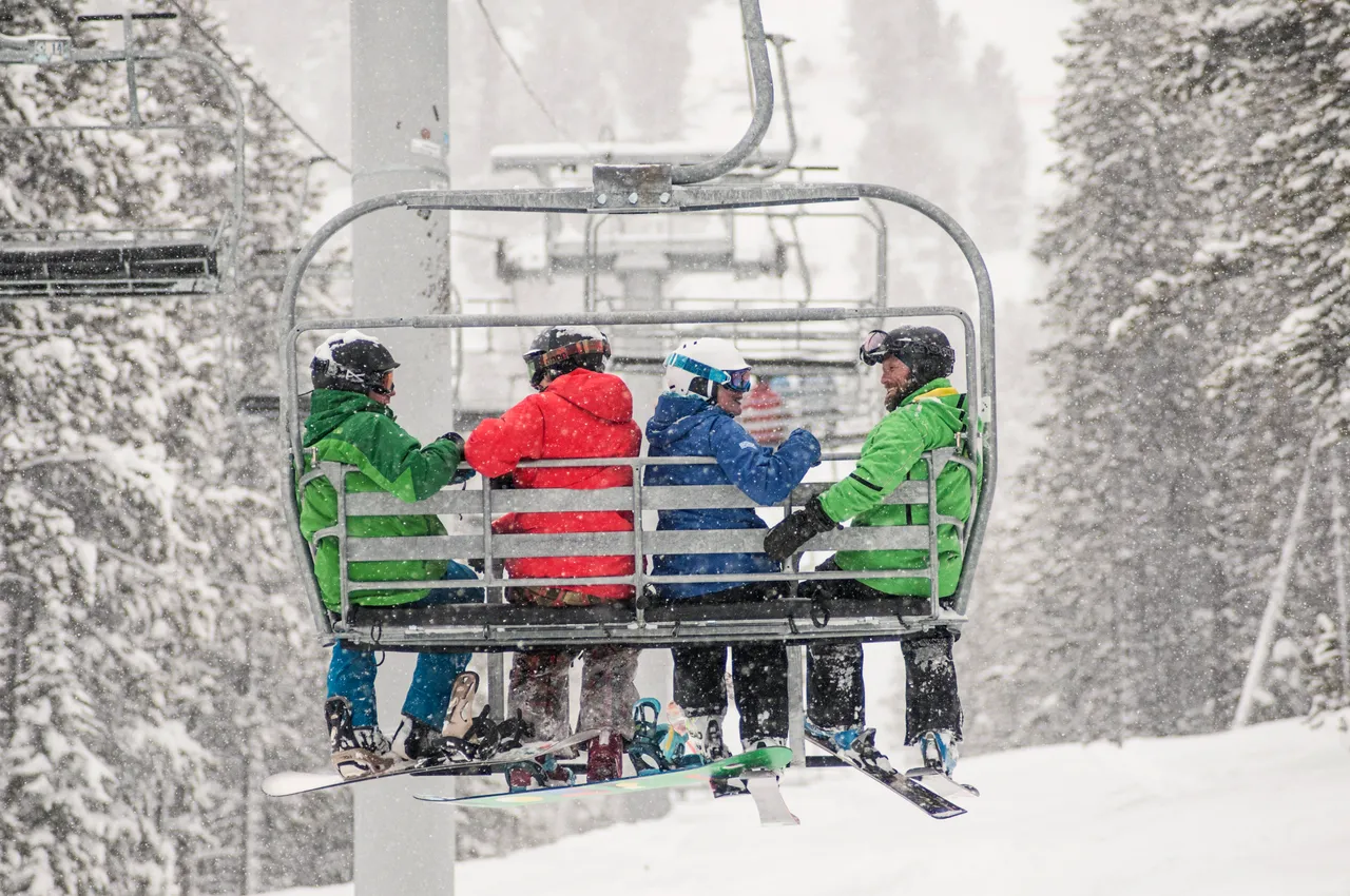 People on a chairlift