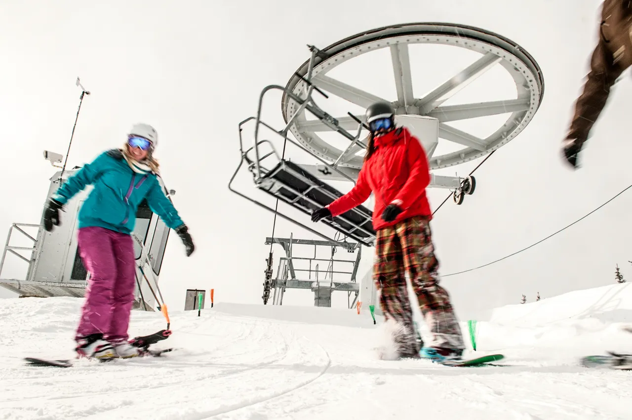 People on a chairlift