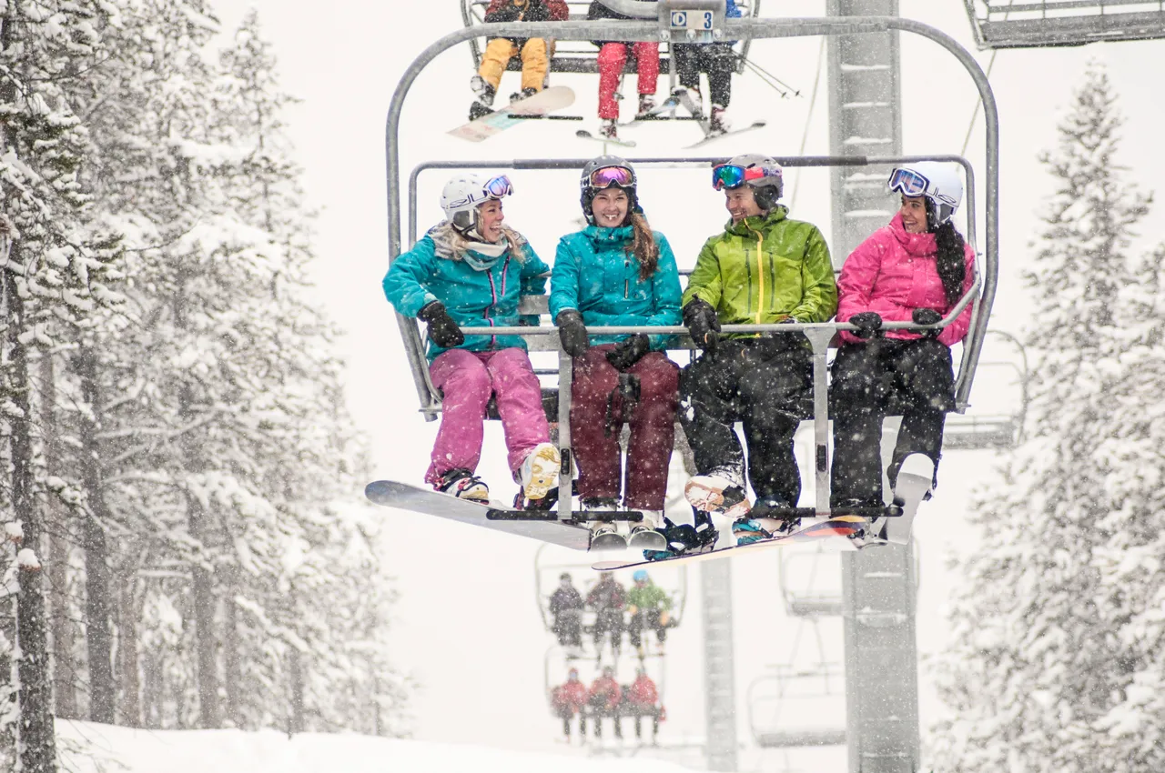 People on a chairlift