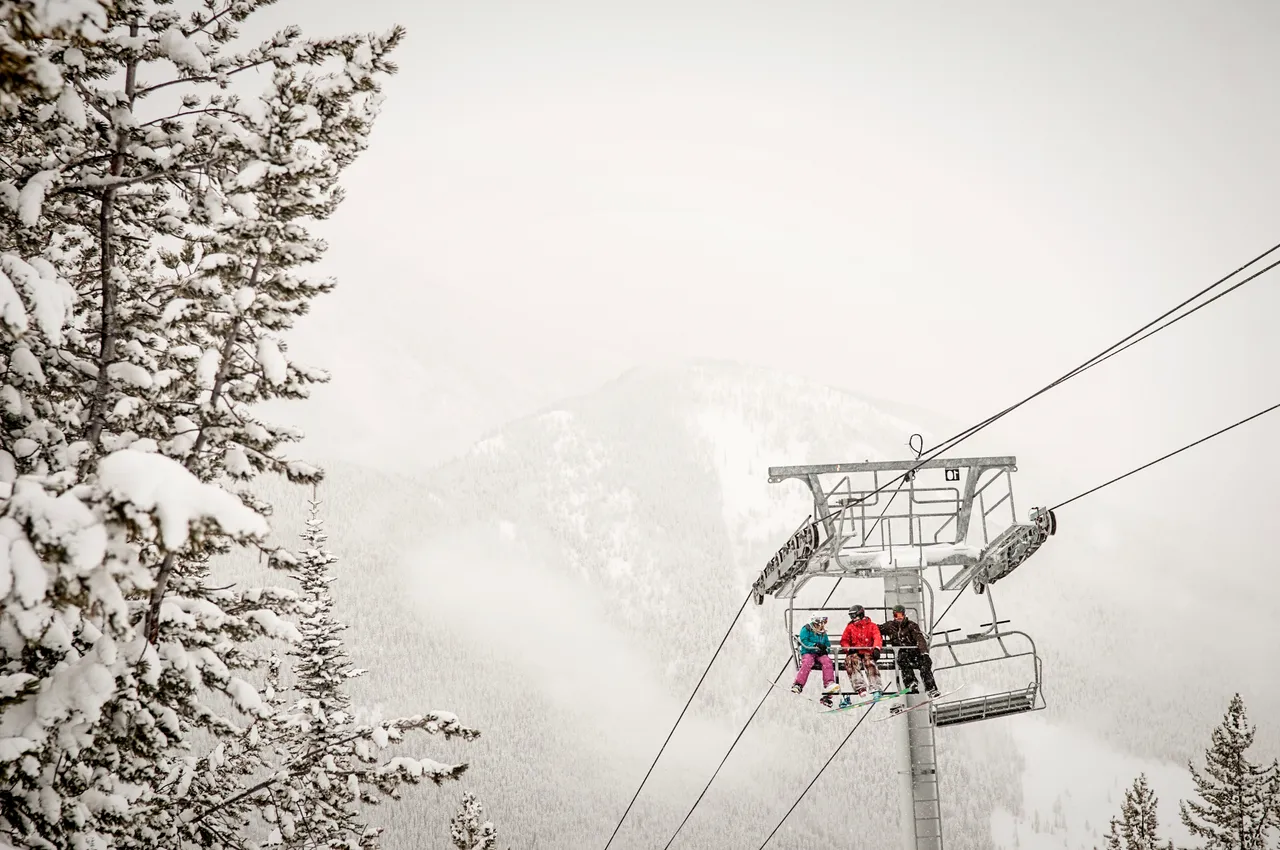 People on a chairlift
